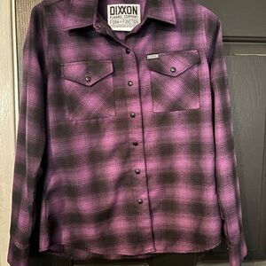 DIXXON Purple and Black Plaid Button Down Shirt